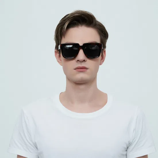 Novo design para homens e mulheres óculos de sol UV400 lentes quadradas de acetato demi óculos de sol de alta qualidade