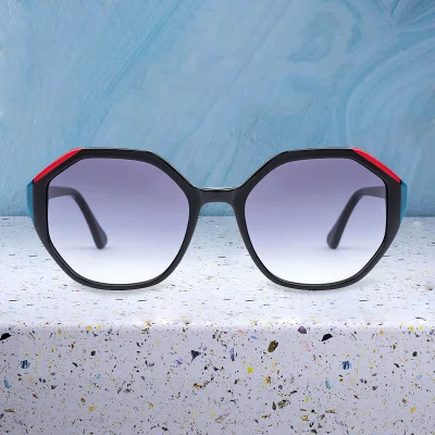 Novos óculos de sol da moda 100% feitos à mão com armação de acetato de laminação