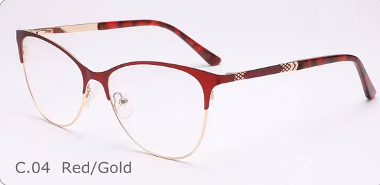 Armações de óculos ópticos femininos de acetato de metal personalizado de alta qualidade